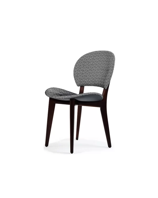 moden upholstered dining chair with wooden legs