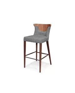 modern barstool counter stool with curved back and wood