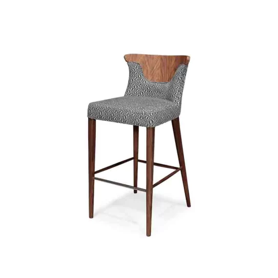 modern barstool counter stool with curved back and wood