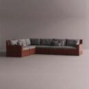 AION SECTIONAL - Maroon Plain Gray