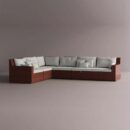 AION SECTIONAL - Maroon Plain White