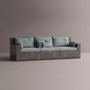 AION SOFA - Anthracite Plain Light Blue