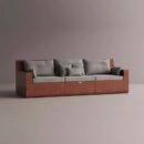 AION SOFA - Maroon Plain Gray