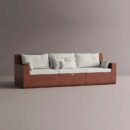 AION SOFA - Maroon Plain White