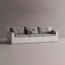 AION SOFA - White Plain Gray