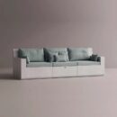 AION SOFA - White Plain Light Blue