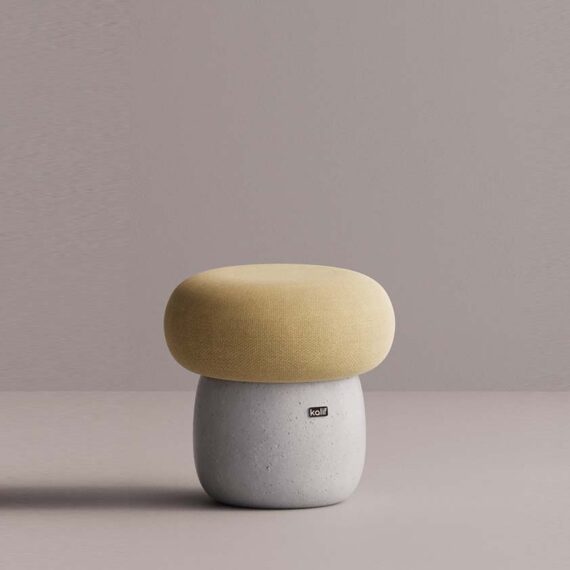 EOS STOOL - White Plain Mustard