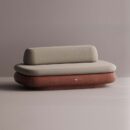 ESHU LOVESEAT - Maroon Plain Beige