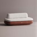 ESHU LOVESEAT - Maroon Plain White