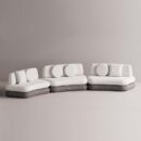 HEGEMONE 3 PC SECTIONAL - Anthracite Plain White
