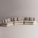 HEGEMONE 3 PC SECTIONAL - Cream Plain Beige