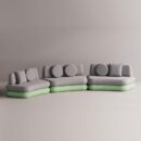 HEGEMONE 3 PC SECTIONAL - Green Plain Gray