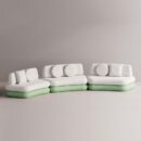 HEGEMONE 3 PC SECTIONAL - Green Plain White