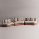 HEGEMONE 3 PC SECTIONAL - Maroon Plain Beige