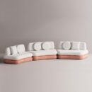 HEGEMONE 3 PC SECTIONAL - Red Plain White