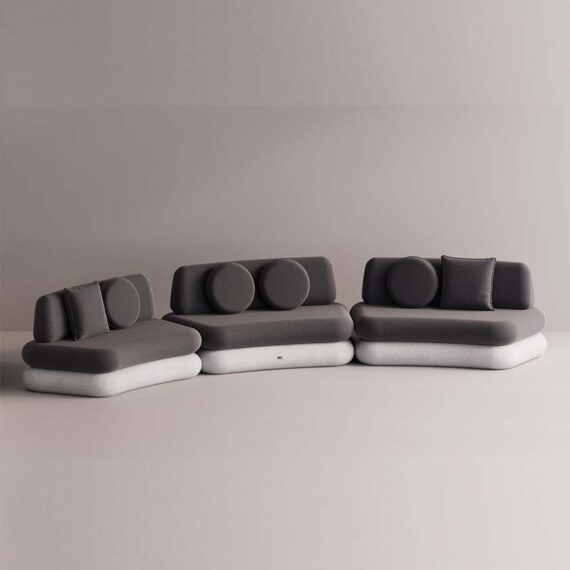 HEGEMONE 3 PC SECTIONAL - White Plain Anthracite
