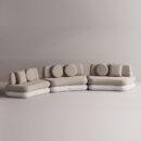 HEGEMONE 3 PC SECTIONAL - White Plain Beige