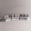 HEGEMONE 3 PC SECTIONAL - White Plain Gray