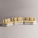 HEGEMONE 3 PC SECTIONAL - White Plain Mustard