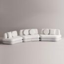 HEGEMONE 3 PC SECTIONAL - White Plain White