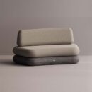 HEGEMONE CURVE SOFA - Anthracite Plain Beige