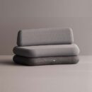 HEGEMONE CURVE SOFA - Anthracite Plain Gray