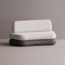 HEGEMONE CURVE SOFA - Anthracite Plain White