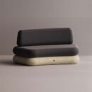 HEGEMONE CURVE SOFA - Cream Plain Anthracite