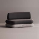 HEGEMONE CURVE SOFA - Gray Plain Anthracite