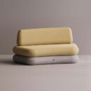 HEGEMONE CURVE SOFA - Gray Plain Mustard