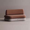 HEGEMONE CURVE SOFA - Gray Plain Terracotta