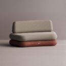 HEGEMONE CURVE SOFA - Maroon Plain Beige