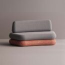 HEGEMONE CURVE SOFA - Red Plain Gray