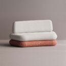 HEGEMONE CURVE SOFA - Red Plain White