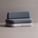 HEGEMONE CURVE SOFA - White Plain Slate