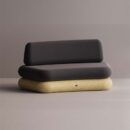 HEGEMONE CURVE SOFA - Yellow Plain Anthracite