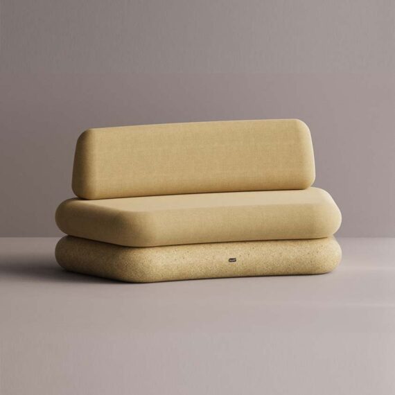 HEGEMONE CURVE SOFA - Yellow Plain Mustard