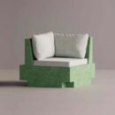 HELIOS CORNER - Green Plain White