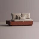 HELIOS LEFT EDGE - Maroon Plain Beige