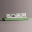HELIOS SECTIONAL - Green Plain White