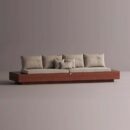 HELIOS SECTIONAL - Maroon Plain Beige