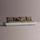 HELIOS SECTIONAL - white plain Taupe