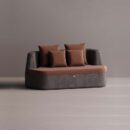 AURA LOVESEAT - Anthracite Plain Terracotta