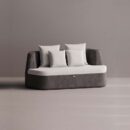 AURA LOVESEAT - Anthracite Plain White