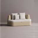 AURA LOVESEAT - Cream Plain White