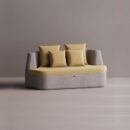 AURA LOVESEAT - Gray Plain Mustard