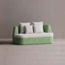 AURA LOVESEAT - Green Plain White