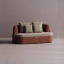 AURA LOVESEAT - Maroon Plain Beige