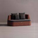 AURA LOVESEAT - Maroon Plain Terracotta