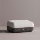 ELEKTRA OTTOMAN - Anthracite Plain White